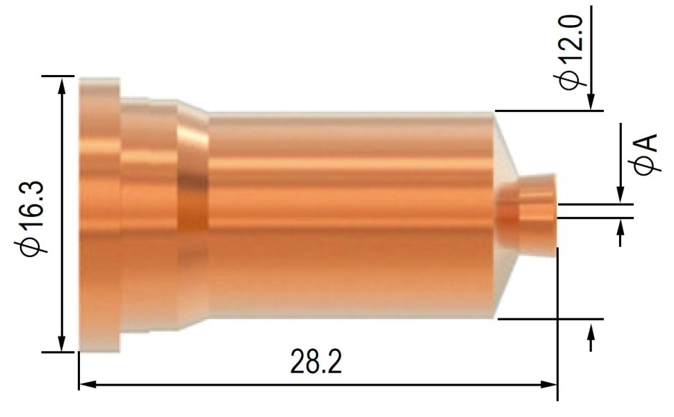 Dýza 1,5 kontaktní 100-110A   pro plasmu hořák SCP120