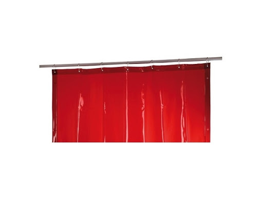 KEMPER ZÁSTĚNA svářečská lamelová   šíře 570 mm rúzné výšky  Červená, DIN EN 1598