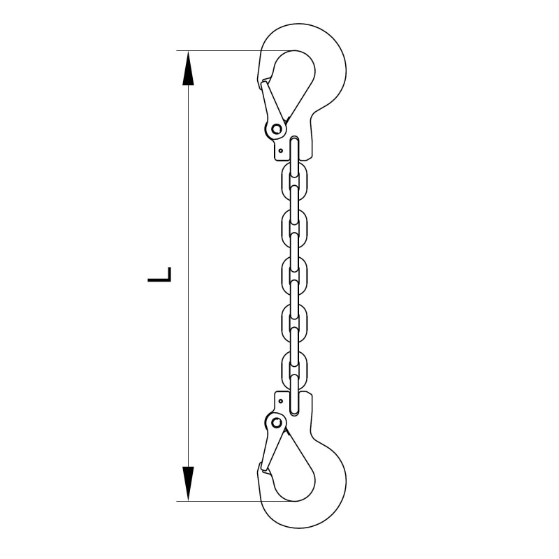 Vázací 1 x řetěz  T8 hák-hák  1,5m 3,15 tun