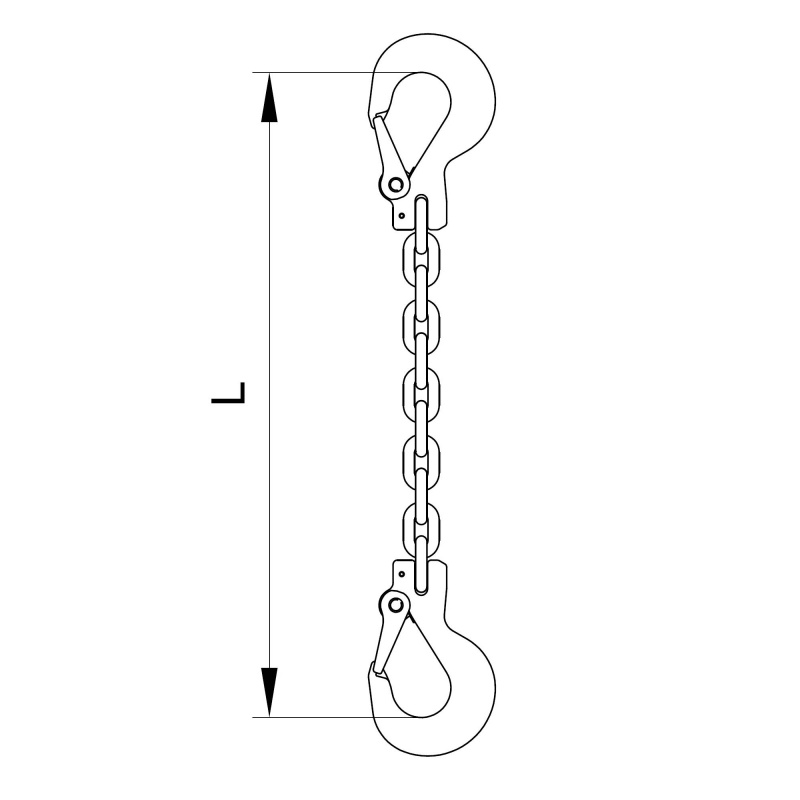 Vázací 1 x řetěz  T8 hák-hák  2m 8 tun